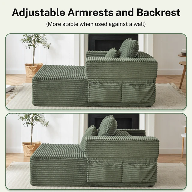 Alt view image 7 of 7 - 62.4 Inch Single Seater Sofa Single Seater Lounge Chair with One Back Cushion and One Throw Pillow Modular Sofa