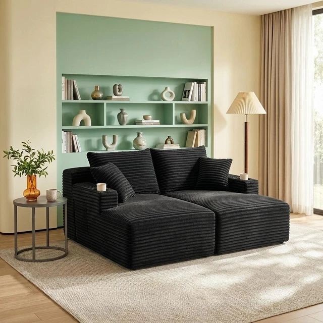 Main image of 63.78 Inch Modular Sectional Sofa, Cloud Sectional Couch with Deep Seat Upholstered Couches for Living Corduroy Fabric