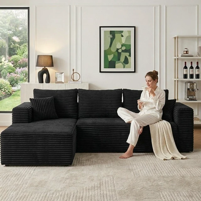 Main image of 96 Inch Modular Sectional Sofa with l Shape Chaise, Sectional Couches for Living and DIY Frameless Cloud Couch