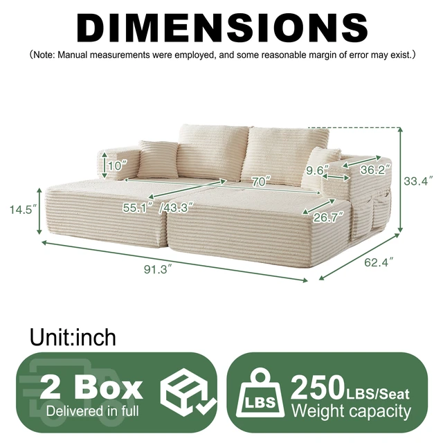 Alt view image 2 of 7 - Modular Configurable Sofa L-Shaped Sectional, Convertible Seater Foam Lounge Removable Armrests with Storage Pockets