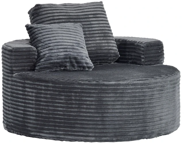 Alt view image 7 of 7 - 50 Inch Round Lounge Chair, Upholstered Cloud Circle Chaise with Deep Seat Fluffy Sleeper Sofa for Reading Nook Living