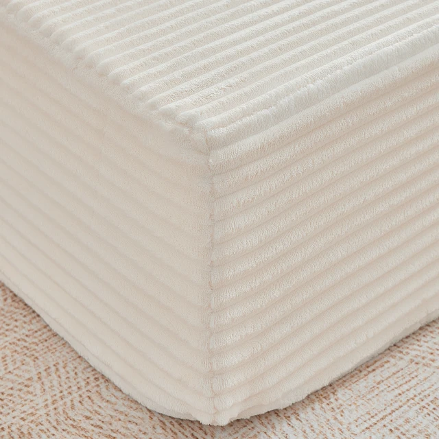 Alt view image 6 of 7 - Chaise Lounge Chair, 2 in Chaise Lounge Indoor Upholstered Sleeper Chair Converts Bed Corduroy Reading Deep Seat Cloud