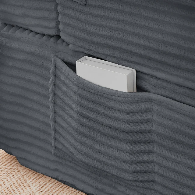Alt view image 7 of 7 - Chaise Lounge Chair, 2 in Chaise Lounge Indoor Upholstered Sleeper Chair Converts Bed Corduroy Reading Deep Seat Cloud