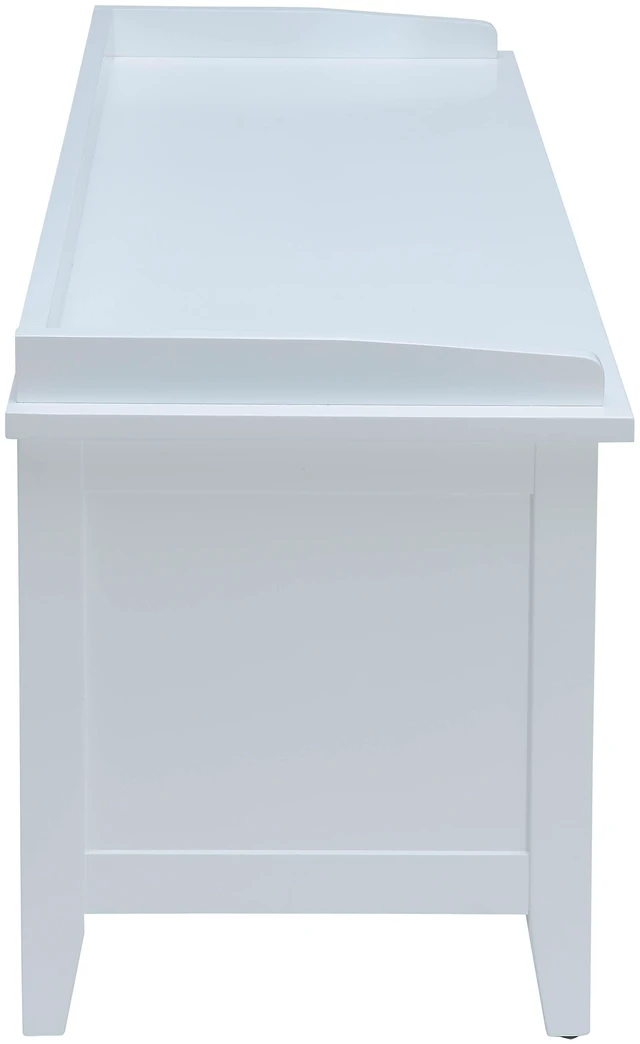 Alt view image 5 of 6 - Flavius Rattan and White Finish Bench Storage, Synthetic Wood, Storage Benches