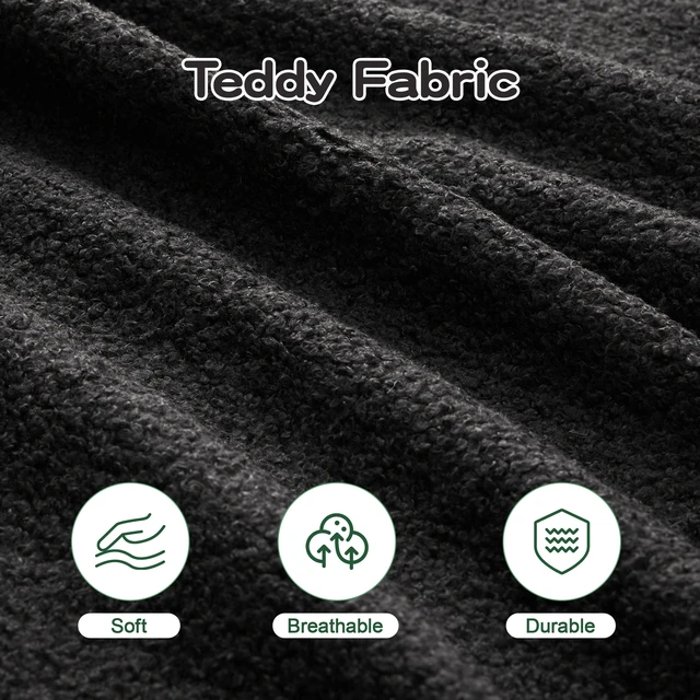 Alt view image 4 of 7 - Soft Teddy Fabric Sofa, Assembly Required Streamlined Design Anti Slip Design 32d High Density Sponge Fits Living