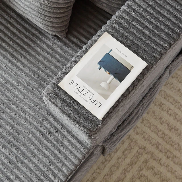 Alt view image 7 of 7 - Modular Configurable Sofa L-Shaped Sectional, Convertible Seater Foam Lounge Removable Armrests with Storage Pockets