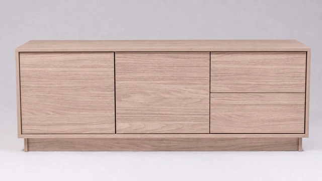 Alt view image 3 of 7 - TV Stand for Tvs 60 Inches, Entertainment Center Two Doors and Two Drawers Thar, Natural Walnut, Melamine, TV
