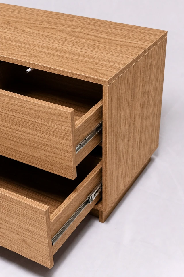 Alt view image 6 of 7 - TV Stand for Tvs 60 Inches, Entertainment Center Two Doors and Two Drawers Hannover, Oak, Melamine, TV Entertainment