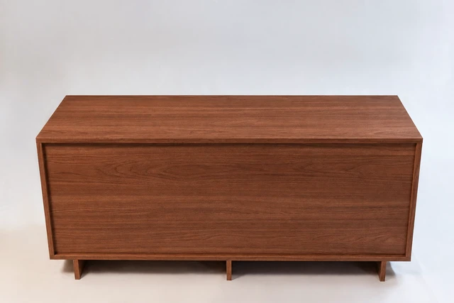 Alt view image 3 of 5 - TV Stand for Tvs 50 Inches, Entertainment Center One Door and Two Drawers Caiena, Walnut, Melamine, TV Entertainment