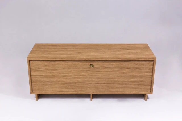 Alt view image 2 of 5 - TV Stand for Tvs 50 Inches, Entertainment Center One Drawer and Two Doors Hannover, Oak, Melamine, TV Entertainment
