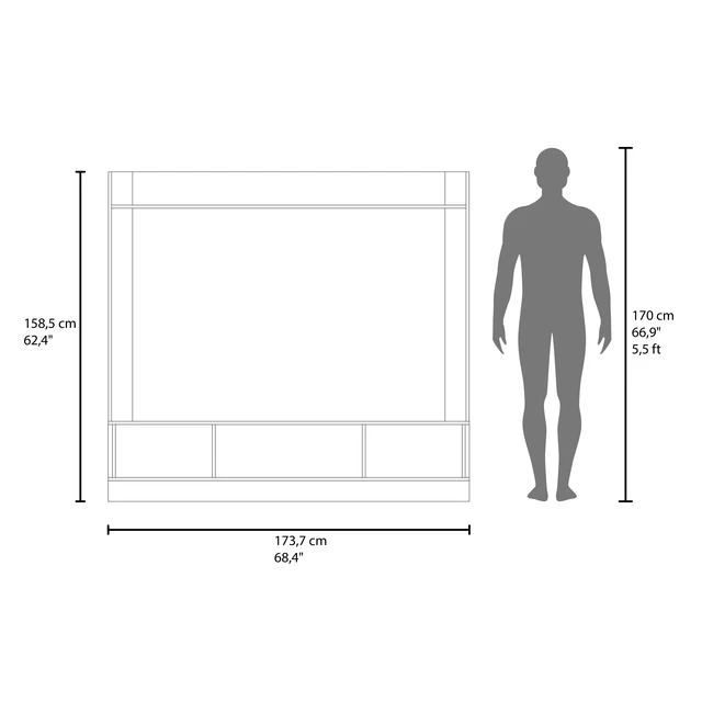 Alt view image 7 of 7 - TV Entertainment Center Media Console with Storage, Wenge, Particle Board, TV Entertainment Furniture