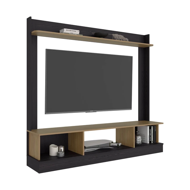 Alt view image 2 of 7 - TV Entertainment Center Media Console with Storage, Wenge, Particle Board, TV Entertainment Furniture