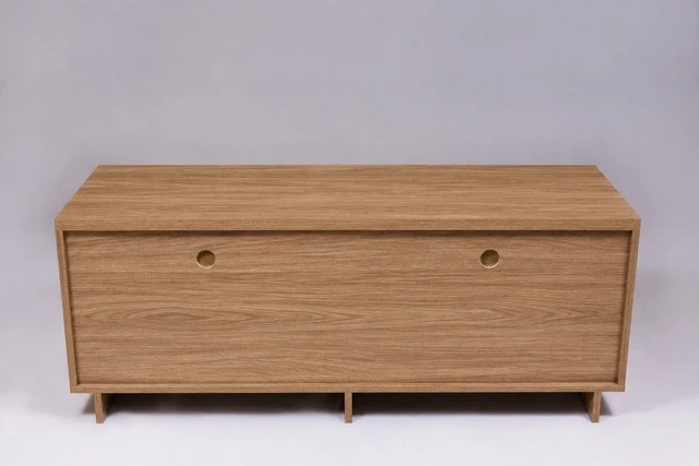 Alt view image 5 of 5 - TV Stand for Tvs 50 Inches, Entertainment Center Two Drawers Hannover, Oak, Melamine, TV Entertainment Furniture