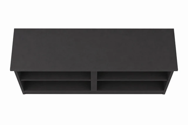 Alt view image 4 of 5 - TV Stand for Tvs 50 Inch, Entertainment Center with Open Storage Shelves and Cable Management, Carbon Gray, Melamine