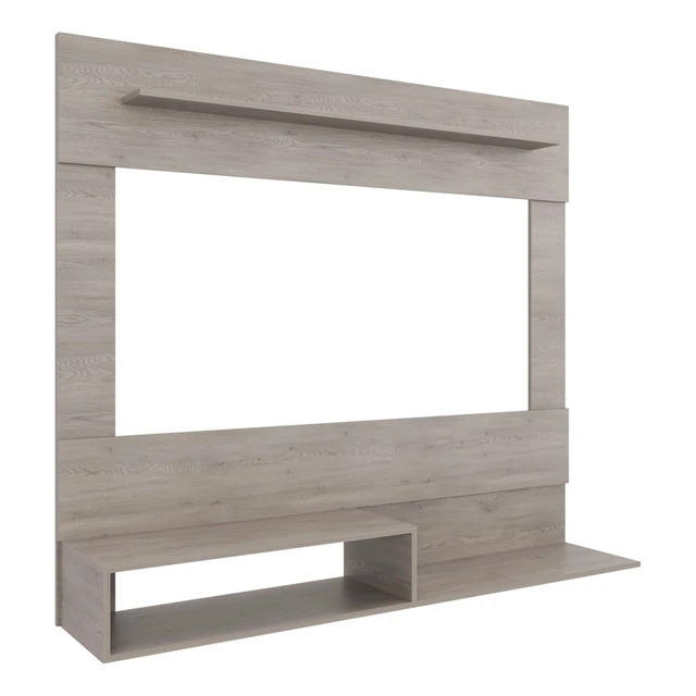 Alt view image 4 of 7 - Floating Wall-Mounted TV Stand with Media Storage, Dark Oak, Particle Board, TV Entertainment Furniture