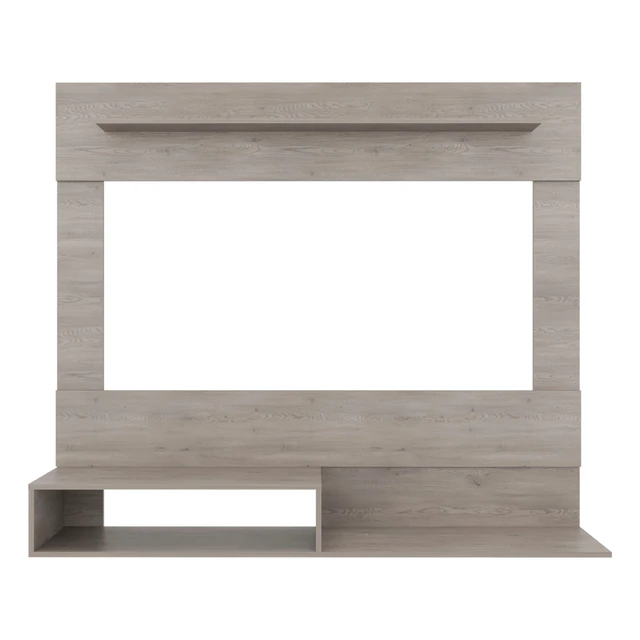 Alt view image 5 of 7 - Floating Wall-Mounted TV Stand with Media Storage, Dark Oak, Particle Board, TV Entertainment Furniture
