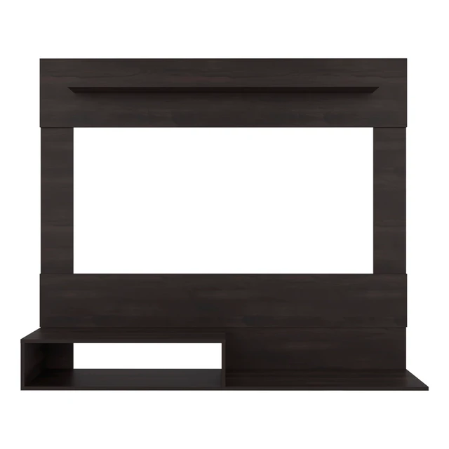 Alt view image 5 of 7 - Stained Floating Wall-Mounted TV Stand with Media Storage, Walnut, Particle Board, TV Entertainment Furniture