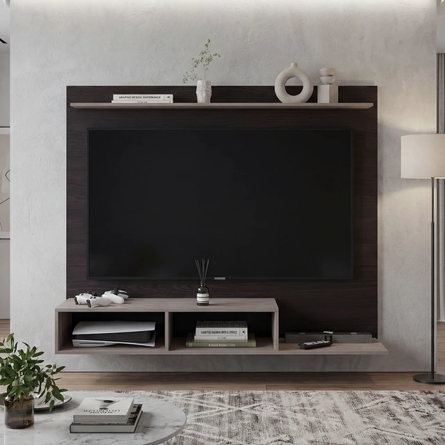 Main image of Positano TV Entertainment Center Media Console with Storage, Wenge, Particle Board, TV Entertainment Furniture