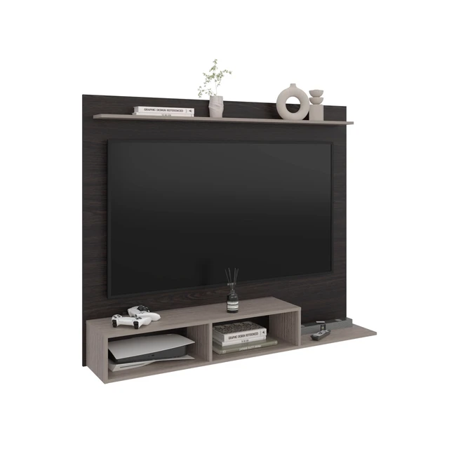 Alt view image 2 of 7 - Positano TV Entertainment Center Media Console with Storage, Wenge, Particle Board, TV Entertainment Furniture