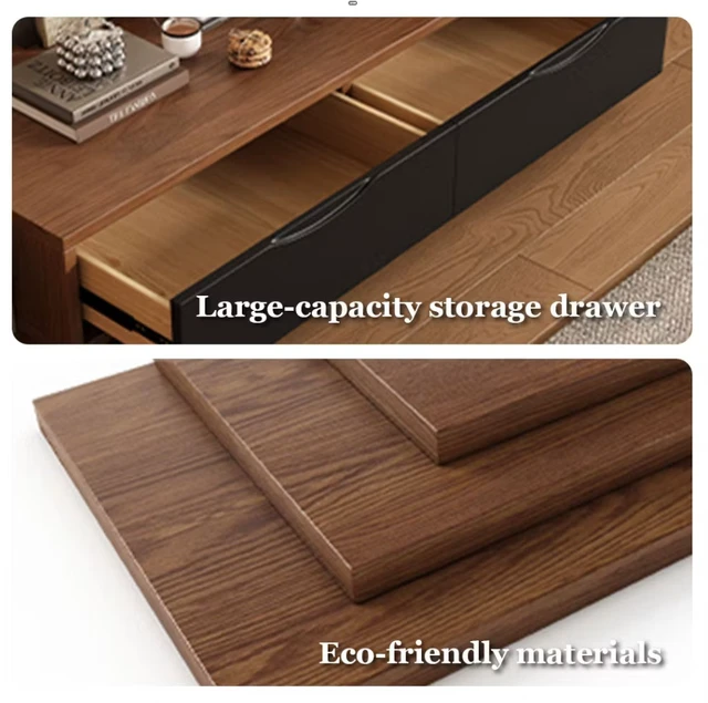 Alt view image 4 of 5 - 70.8 Inch Extendable TV Stand with Adjustable Length and Storage Shelves, Walnut Brown, Wood, TV Entertainment Furniture