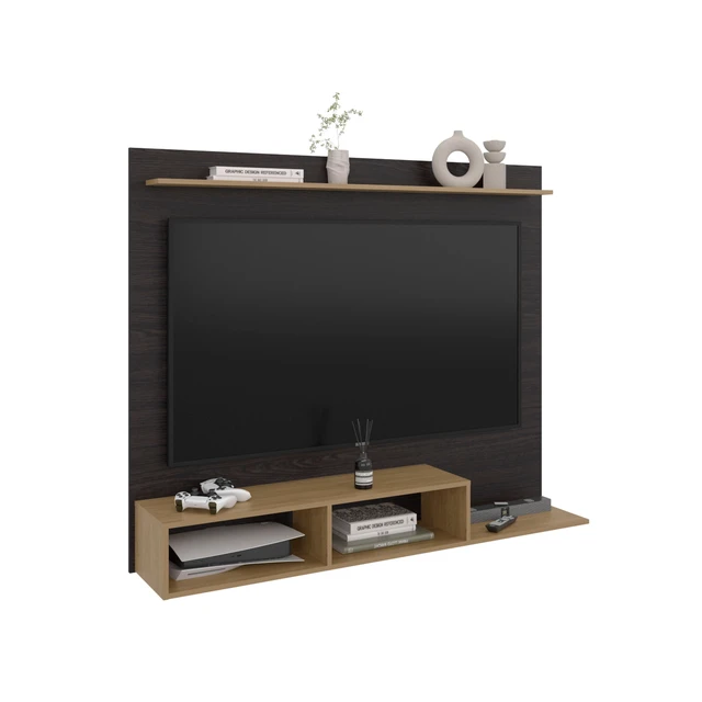 Alt view image 2 of 7 - TV Entertainment Center Media Console with Storage, Wenge, Particle Board, TV Entertainment Furniture