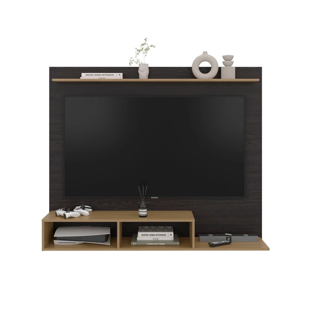 Alt view image 3 of 7 - TV Entertainment Center Media Console with Storage, Wenge, Particle Board, TV Entertainment Furniture