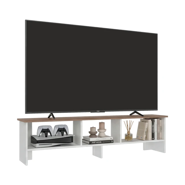 Alt view image 2 of 6 - TV Stand with Open Storage Shelf, Oak, Particle Board, TV Entertainment Furniture