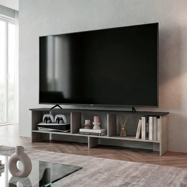 Main image of Positano TV Stand with Open Storage Shelf, Wenge, Particle Board, TV Entertainment Furniture