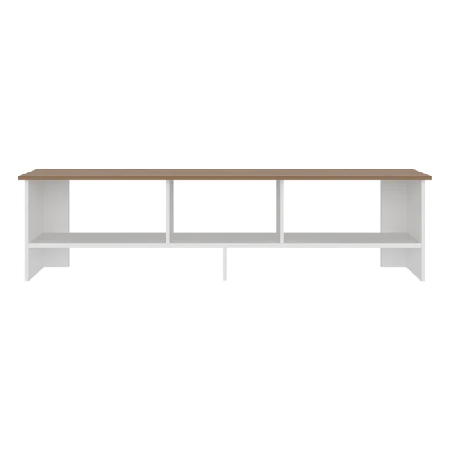 Alt view image 4 of 6 - TV Stand with Open Storage Shelf, Oak, Particle Board, TV Entertainment Furniture