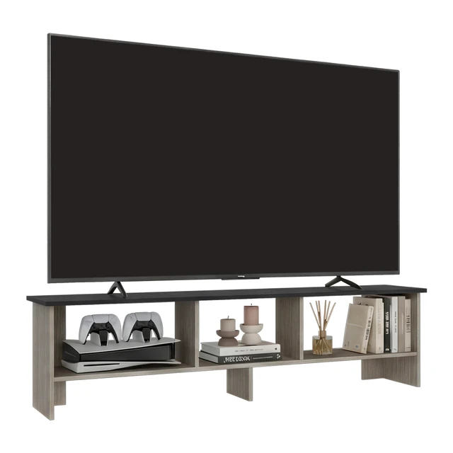 Alt view image 2 of 6 - Positano TV Stand with Open Storage Shelf, Wenge, Particle Board, TV Entertainment Furniture