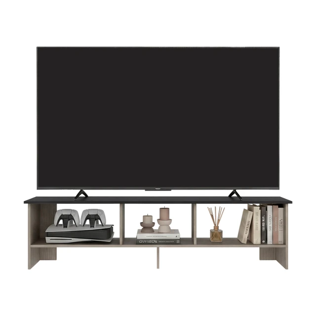 Alt view image 3 of 6 - Positano TV Stand with Open Storage Shelf, Wenge, Particle Board, TV Entertainment Furniture