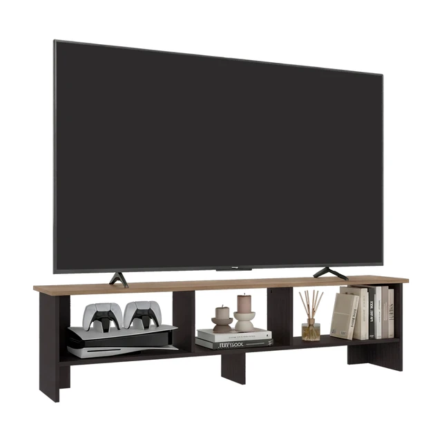 Alt view image 2 of 6 - TV Stand with Open Storage Shelf, Wenge, Particle Board, TV Entertainment Furniture
