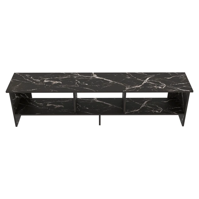 Alt view image 4 of 6 - Mamba TV Stand with Open Storage Shelf, Black, Particle Board, TV Entertainment Furniture