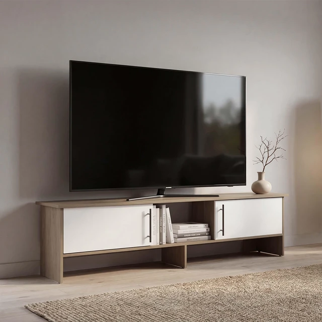 Main image of TV 65 Inch Stand with Storage Cabinets, Media Console Entertainment Center with Open Shelves for Living, Multi