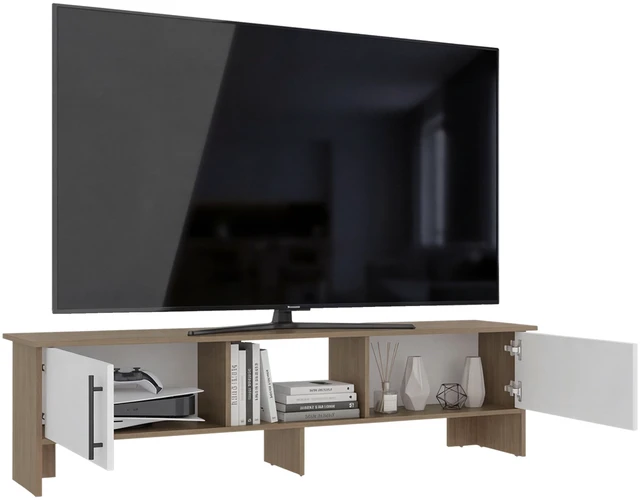 Alt view image 5 of 7 - TV 65 Inch Stand with Storage Cabinets, Media Console Entertainment Center with Open Shelves for Living, Multi