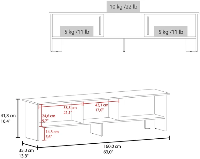 Alt view image 7 of 7 - TV 65 Inch Stand with Storage Cabinets, Media Console Entertainment Center with Open Shelves for Living, Gray Wash