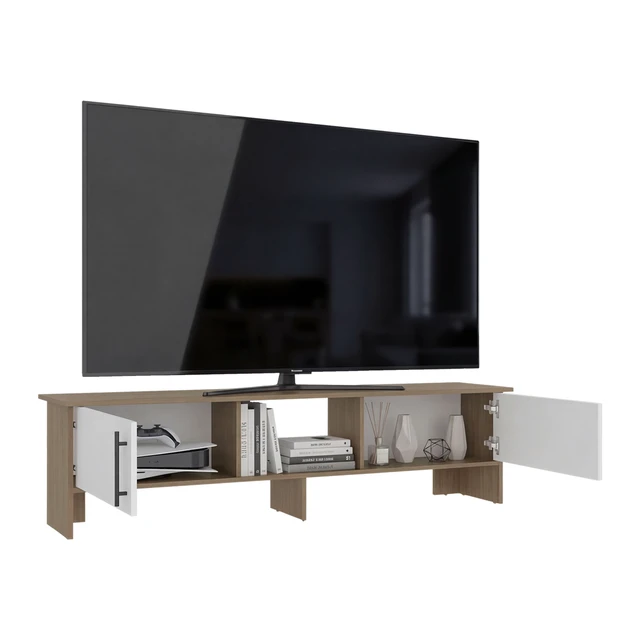 Alt view image 3 of 7 - TV 65 Inch Stand with Storage Cabinets, Media Console Entertainment Center with Open Shelves for Living, White