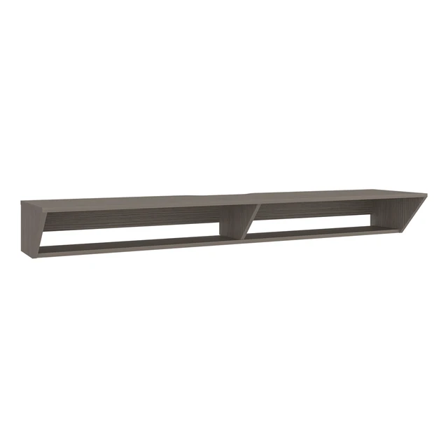 Alt view image 3 of 7 - Floating TV Stand with Open Storage Shelves for Tvs, Positano, Gray Wash, Particle Board, TV Entertainment Furniture
