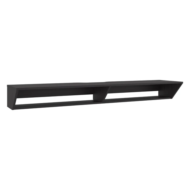 Alt view image 2 of 7 - Floating TV Stand with Open Storage Shelves for Tvs, Wenge, Particle Board, TV Entertainment Furniture