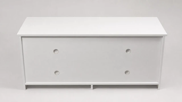 Alt view image 3 of 6 - TV Stand for Tvs 50 Inch, Entertainment Center with Open Storage Shelves and Cable Management, White, Melamine, TV