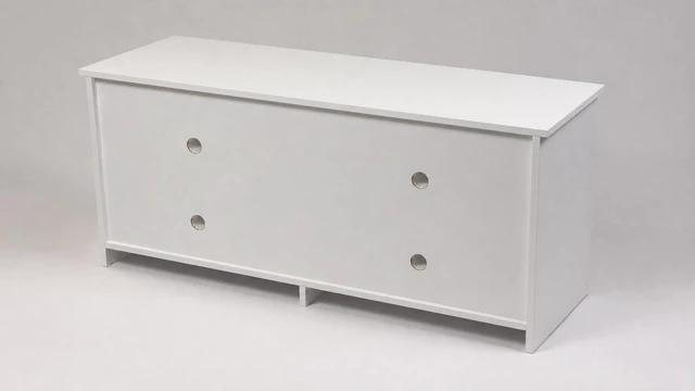 Alt view image 5 of 6 - TV Stand for Tvs 50 Inch, Entertainment Center with Open Storage Shelves and Cable Management, White, Melamine, TV
