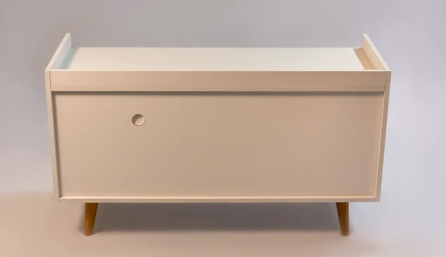 Alt view image 5 of 6 - TV Stand for Tvs 45 Inches, Entertainment Center with Open Storage Shelf Cable Management One Door and One Drawer