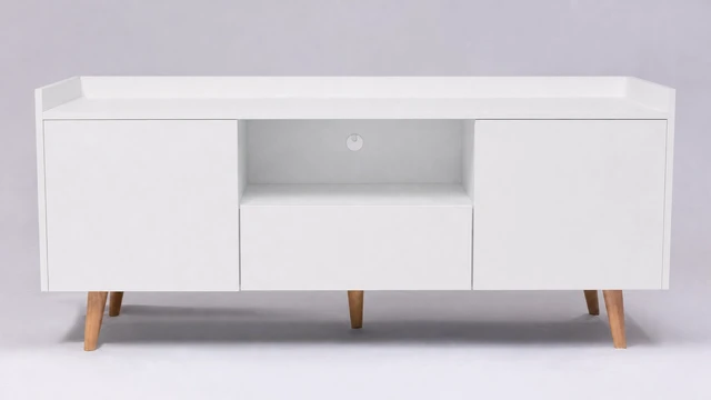 Alt view image 5 of 6 - TV Stand for Tvs 60 Inches, Entertainment Center with Open Storage Shelf Two Doors One Drawer and Cable Management