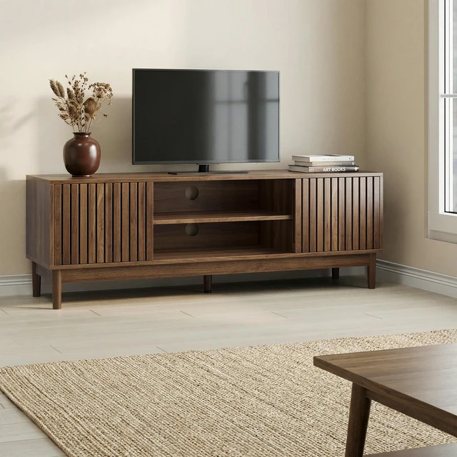 Main image of 55 Inch TV Stand, Mid-Century TV Stand Suitable for 65 Inch Tvs Entertainment Center with Storage Space Media Console