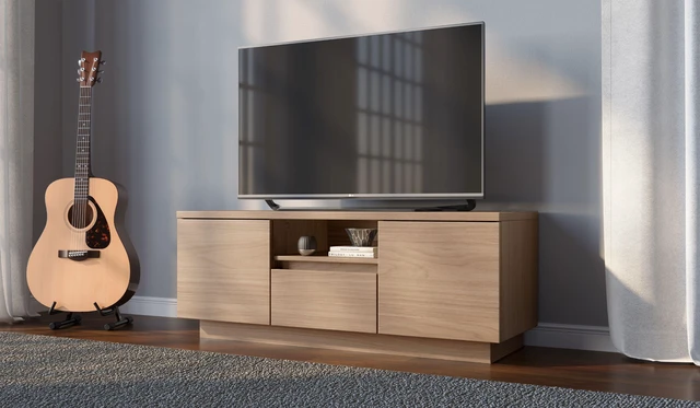 Main image of TV Stand for Tvs 50 Inches, Entertainment Center One Drawer and Two Doors Thar, Walnut, Melamine, TV Entertainment
