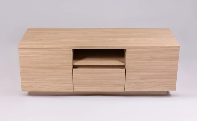 Alt view image 3 of 5 - TV Stand for Tvs 50 Inches, Entertainment Center One Drawer and Two Doors Thar, Walnut, Melamine, TV Entertainment