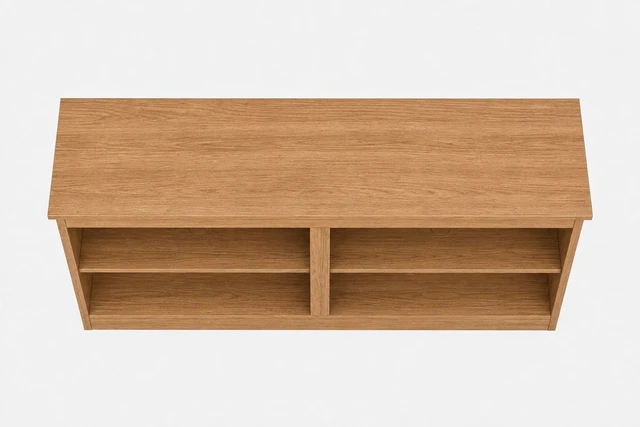 Alt view image 5 of 5 - TV Stand for Tvs 50 Inch, Entertainment Center with Open Storage Shelves and Cable Management Hannover, Oak, Melamine