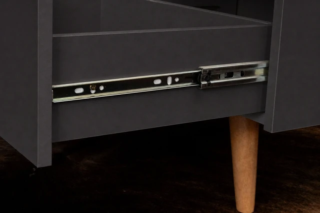 Alt view image 3 of 7 - TV Stand for Tvs 45 Inches, Entertainment Center with Open Storage Shelf Cable Management One Door and One Drawer Gra