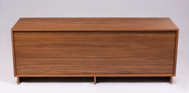 Alt view image 5 of 5 - TV Stand for Tvs 60 Inches, Entertainment Center Two Doors and Two Drawers Caiena, Walnut, Melamine, TV Entertainment