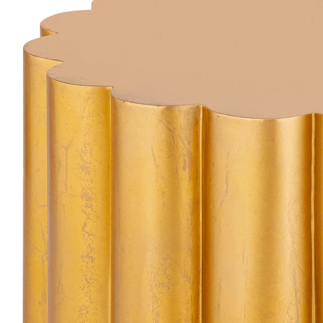 Alt view image 6 of 7 - Scalloped Cylindrical Form Coffee Table Made with Aluminum Sheet, Gold, Aluminium and Iron
